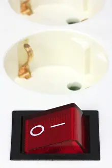 Saving Energy Tips Prints: Socket with switch on/off button