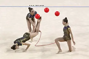 Prints of Sofia, Bulgaria - 16 September, 2018: Team Ukraine performs during The 2018 Rhythmic Gymnastics World Championships. Group tournament Sofia Prints: Rhythmic Gymnastics Print - Sofia, Bulgaria 2018