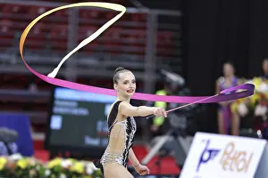 Prints of Sofia, Bulgaria - 6 May, 2017: Camilla Feeley from USA performs during Rhythmic Gymnastics World Cup Sofia 2017. Individual tournament Sofia Prints: Rhythmic Gymnastics World Cup Sofia 2017 Print