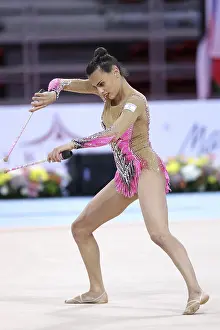 International Rhythmic Gymnastics Tournament Prints: Sofia, Bulgaria - 6 May, 2017: Linoy Ashram from Israel performs during Rhythmic Gymnastics World Cup Sofia 2017