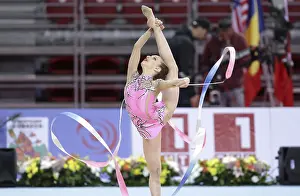 International Rhythmic Gymnastics Tournament Prints: Sofia, Bulgaria - 6 May, 2017: Nastasija Gvozdic from Serbia performs during Rhythmic Gymnastics World Cup Sofia 2017