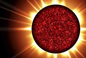 Natural Scientific Research Prints: Solar flare in space