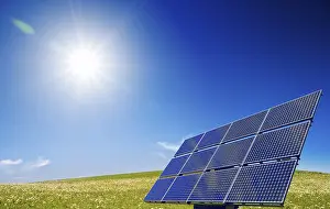 Solar Cell Technology Prints: Solar panel with sun