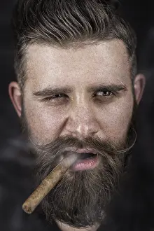 Bearded Man Prints: A solid man with a beard and mustache
