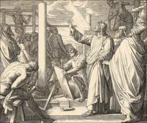 Religious Texts In Scripture Prints: Solomon Plans Construction of the Temple