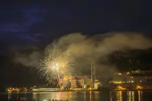 Lower Austria Pyrotechnics Prints: Solstice fireworks with a view of Durnstein