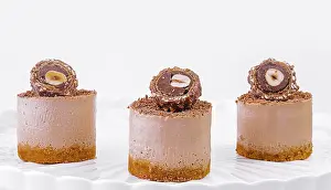 Appetizing Baked Goods Images Prints: Souffle cake with hazelnuts isolated