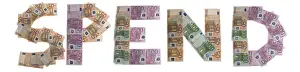 Euro Banknote Prints: Spend, written with bank notes