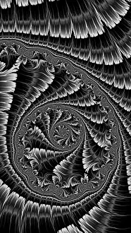Fractal Art Design Prints: Spiral ornament - abstract computer-generated image
