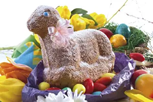 Easter Lamb Cake Prints: Sponge cake in the shape of an Easter lamb