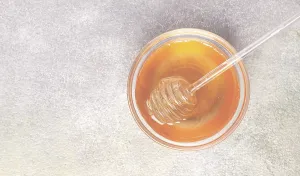 Breakfast Table Setting Prints: Spoon with honey, on the table