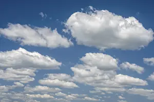 Cloudy Weather Europe Prints: Spring clouds against blue sky