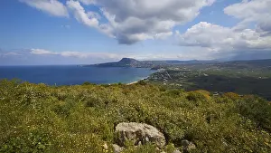 West Crete Landscape Prints: Spring in Crete, panoramic view down to the Drapanon peninsula