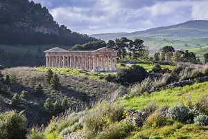 Ancient Civilization Heritage Sites Prints: Spring landscape with the temple of Segesta