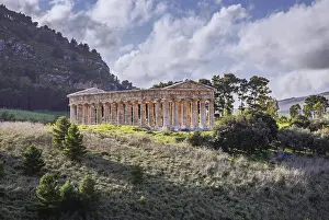 Ancient Greek Temple Ruins Prints: Spring landscape with the temple of Segesta