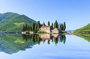 Prints of St. George island or Island of Dead in Kotor Bay near Perast, Montenegro Montenegro Prints: St. George Island Print, Kotor Bay near Perast, Montenegro