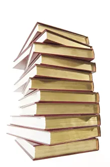 Isolated Against White Prints: Stack of books isolated on a white background