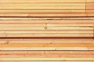 Construction Materials Prints: Stack of Building Lumber at Construction Site