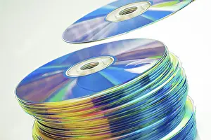 Still Life Studio Setup Prints: Stack of CDs or CDRs