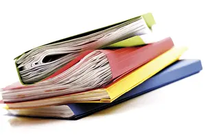 Office Stationery Prints: Stack of loose-leaf binders