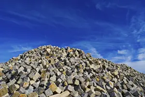 Deserted Cobblestone Road Prints: Stack of paving stones, Upper Austria, Austria