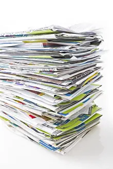 Environmental Protection Images Prints: Stack of waste paper, old magazines