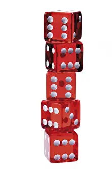 Chance And Luck Concept Prints: Stacked red dice