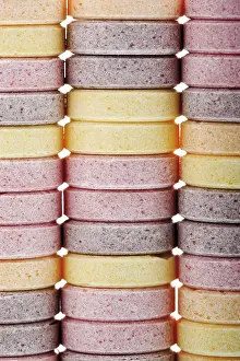 High Calorie Sweets Prints: Stacks of multicoloured grape sugars