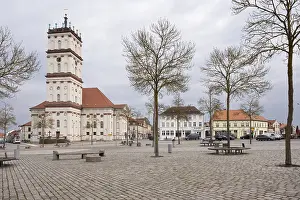 German Lake Landscape Photography Prints: Stadtkirche am Markt, Neustrelitz