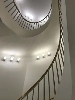 European Building Design Prints: Staircase with railing and lighting