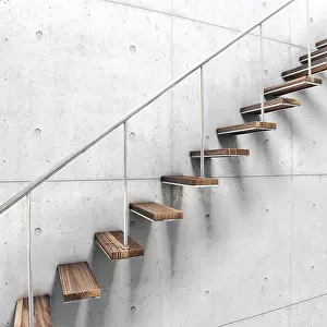 Deserted Staircase Prints: Stairs with a railing