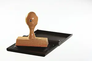 Office Stationery Supplies Prints: Stamp and ink pad