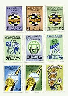 Colorful Studio Photography Prints: Stamps from Libya, 1981