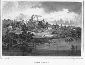 Southern Germany Illustration Prints: Starnberg, drawing by C. Lebschee