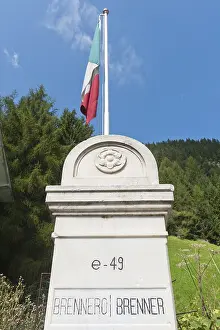 South Tyrol Province Italy Prints: State border at the Brenner Pass