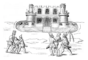 Vintage Engraved Artwork Prints: State Prison or we lock everyone working