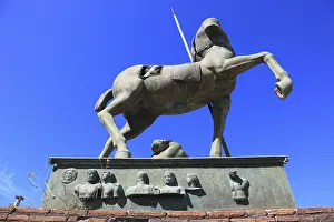 Uninhabited Volcanic Area Prints: Statue of Centaur in the area of the Forum