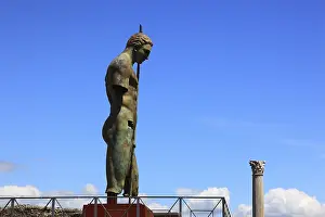 Prints of Statue of Daedalus (by Mitoraj), Daidalos, figure in Greek mythology, Pompeii, ancient city in Campania on the Gulf of Naples, buried during the eruption of Mount Vesuvius in 79 AD, Italy Daedalus Prints: Print of Statue of Daedalus by Mitoraj, Pompeii, Italy