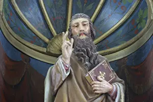 Empty Altar Room Photo Prints: Statue of saint