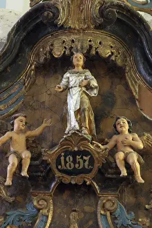 Deserted Altar Room Prints: Statue of saint