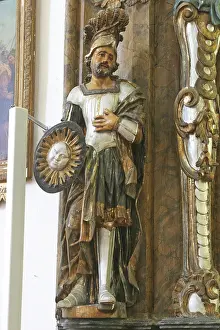Empty Altar Room Photo Prints: Statue of saint