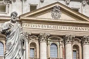 Historic Landmark Prints: Statue of St. Peter in front of St