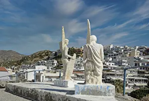 Prints of Statues of Daedalus and Icarus, Agia Galini, Crete, Greece Daedalus Prints: Statues of Daedalus and Icarus Print, Agia Galini, Crete