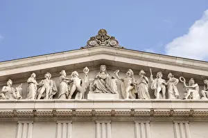 Classicistic Architecture Prints: Statues on the facade of the Walhalla memorial