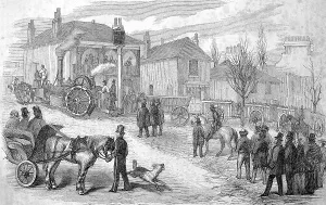 Steam Engine Railway Prints: A steam engine with its own railway