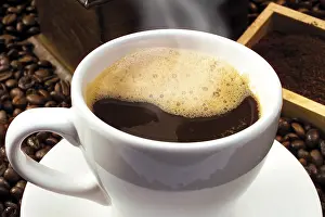 Studio Shot Coffee Prints: Steaming cup of coffee