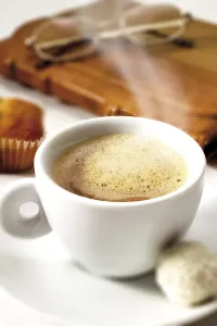 Studio Shot Of Coffee Prints: Steaming cup of coffee