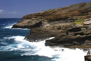 Rocky Coastline USA Prints: Steep cliffs from volcanic rock