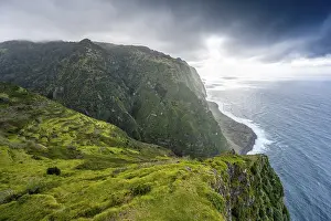 Portuguese Coastal Scenery Prints: Steep coast with cliffs and sea