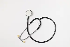 Bright White Background Prints: Stethoscope on white background